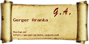 Gerger Aranka névjegykártya
